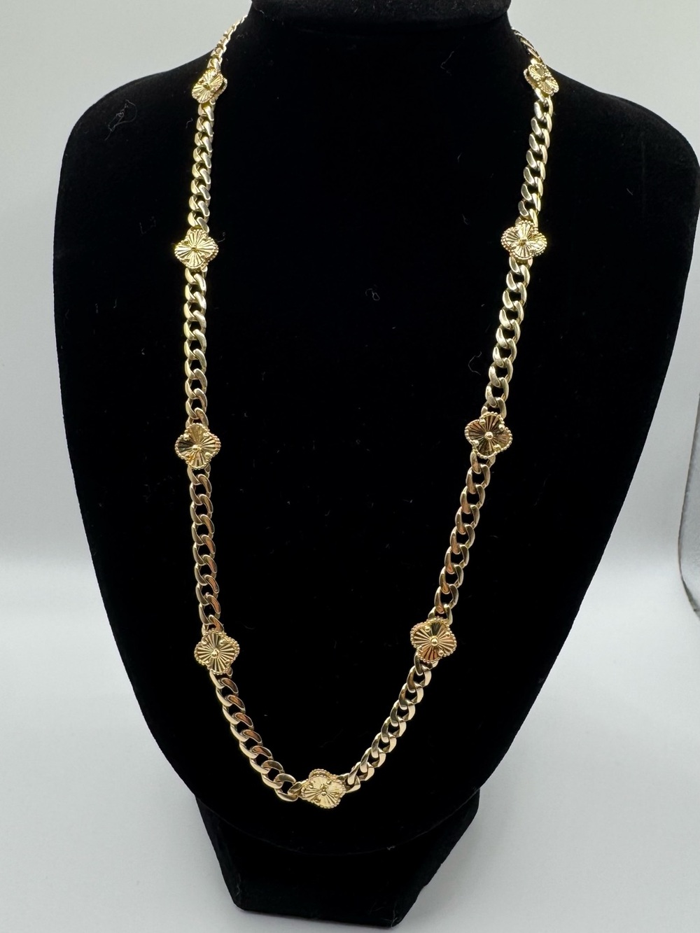 14K Gold monaco clover necklace 18”- Available on anysshop.com